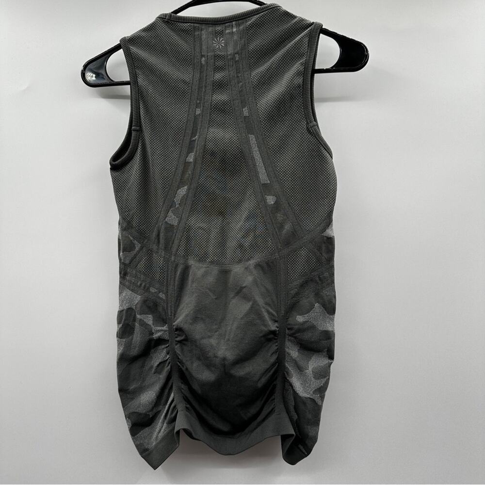 Athleta Camo Gray Fastest‎ Track Sleeveless Muscle Ruched Tank Top Size XS - Picture 6 of 9